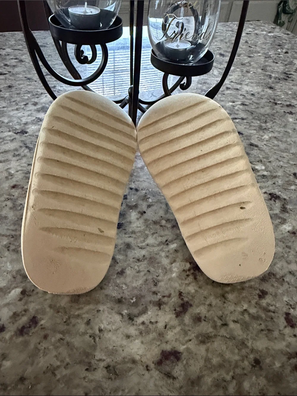 Kids Open-Toe Slide Sandals in Cream